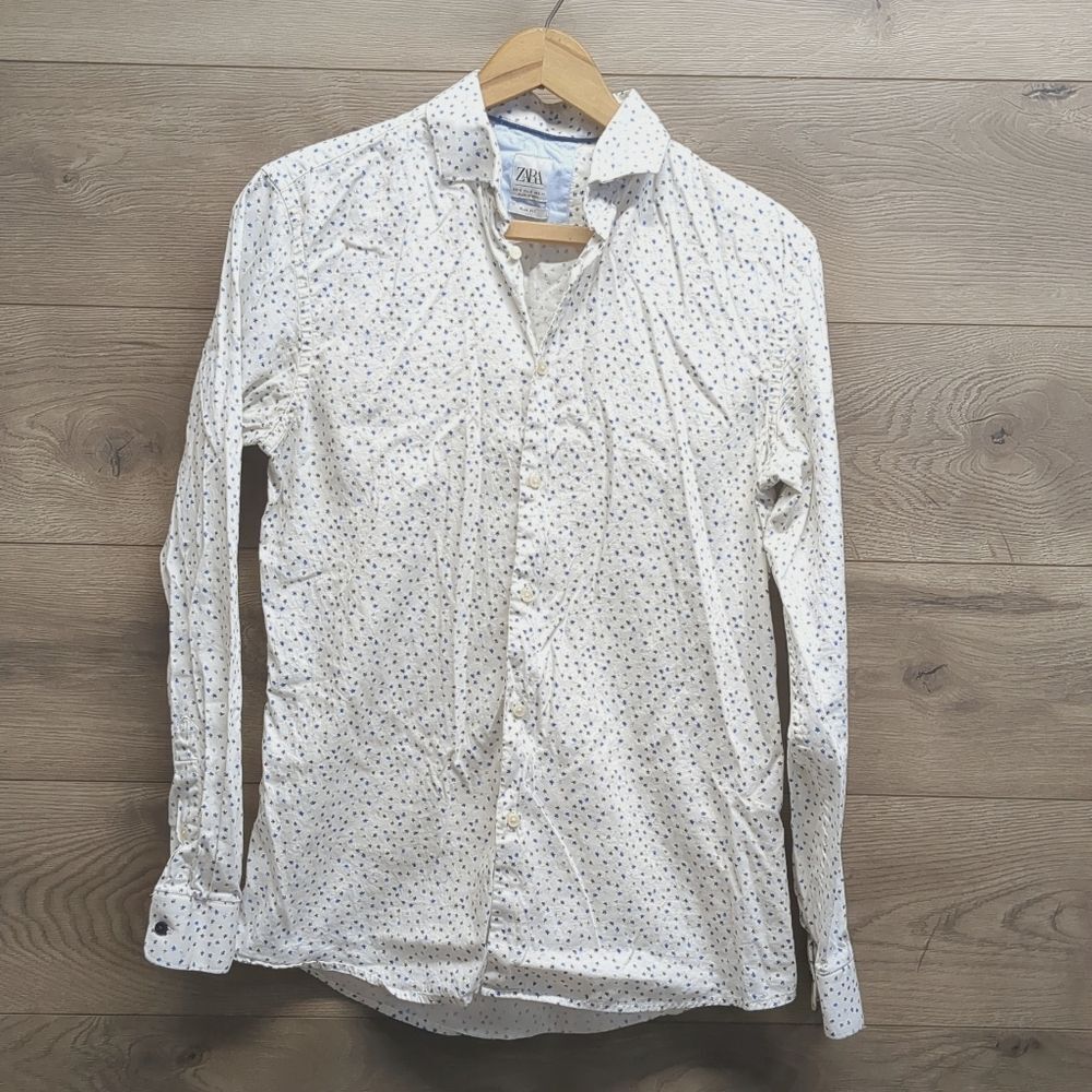 Zara Floral Patterned Button Up Shirt Slim fit Women's Size Medium